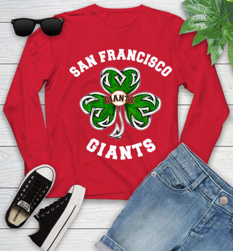 MLB an Francisco Giants Three Leaf Clover St Patrick's Day Baseball Sports Youth Long Sleeve 11