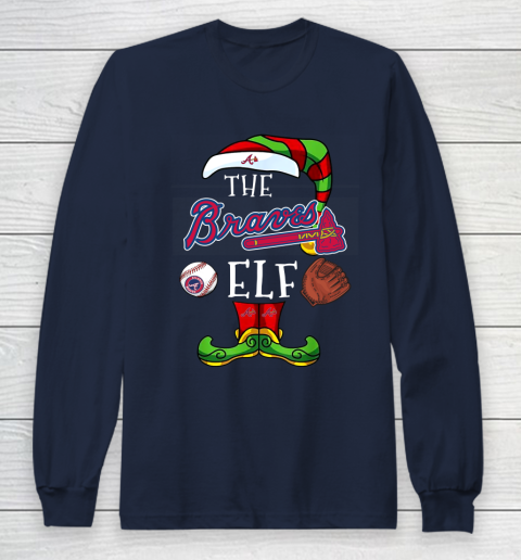 Atlanta Braves Christmas ELF Funny MLB Long Sleeve T-Shirt 2
