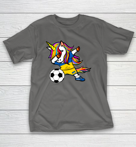 Dabbing Unicorn Ukraine Football Ukrainian Flag Soccer T-Shirt 21