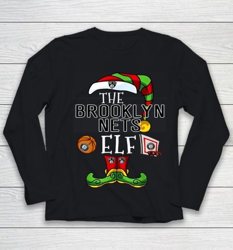 Brooklyn Nets Christmas ELF Funny NBA Youth Long Sleeve