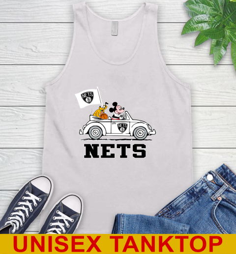 NBA Basketball Brooklyn Nets Pluto Mickey Driving Disney Shirt Tank Top