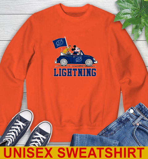 NHL Hockey Tampa Bay Lightning Pluto Mickey Driving Disney Shirt Sweatshirt 4
