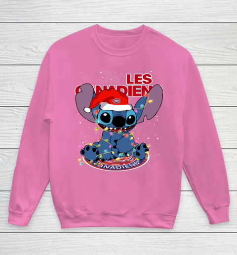 Montreal Canadiens NHL Hockey noel stitch Christmas Youth Sweatshirt 3
