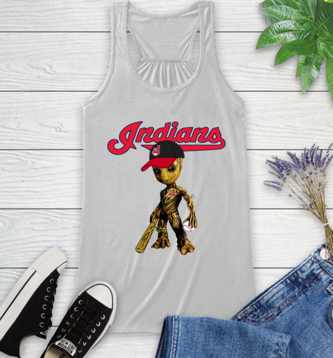 MLB Cleveland Indians Groot Guardians Of The Galaxy Baseball Racerback Tank