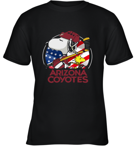 Arizona Coyotes Ice Hockey Snoopy And Woodstock NHL Youth T-Shirt