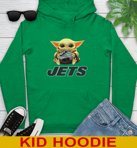 NFL Football New York Jets Baby Yoda Star Wars Shirt Youth Hoodie 8