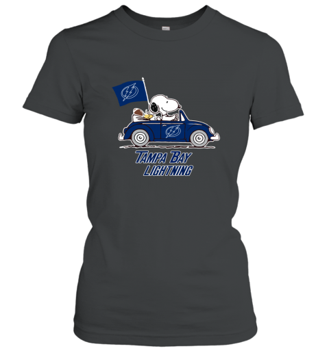 Snoopy And Woodstock Ride The Tampa Bay Lightnings Car hmuy snoopy and woodstock ride the tampa bay lightnings car ladies t shirt 20 front black