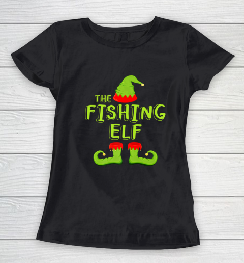 The Fishing Elf T Shirt Matching Group Christmas Costume Women's T-Shirt