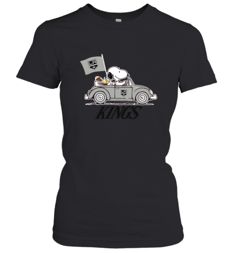 Snoopy And Woodstock Ride The Los Angeles Kings Car NHL Women's T-Shirt