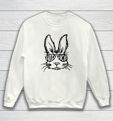 Hip Hop Bunny Face With Sunglasses Easter Day Sweatshirt
