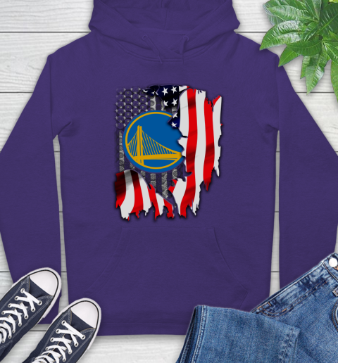 Golden State Warriors NBA Basketball American Flag Hoodie 5