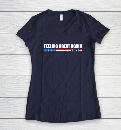 Feeling Great Again Trump 2024 Women's V-Neck T-Shirt 7
