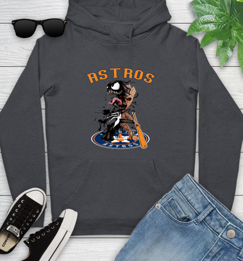 MLB Houston Astros Baseball Venom Groot Guardians Of The Galaxy Youth Hoodie 8