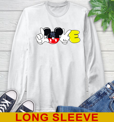New York Yankees MLB Baseball Love Mickey Disney Sports Long Sleeve T-Shirt