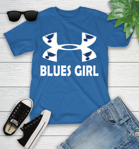 NHL St.Louis Blues Girl Under Armour Hockey Sports Youth T-Shirt 12
