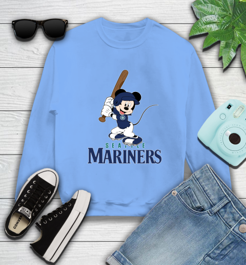 MLB Baseball Seattle Mariners Cheerful Mickey Mouse Shirt Sweatshirt - Image 12