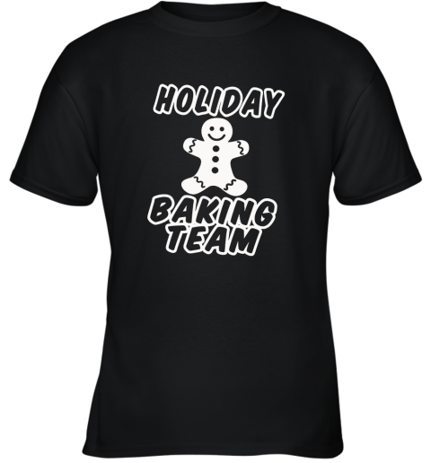 Holiday Baking Team Gingerbread Cookie Slouchy Off Shoulder Oversized Youth T-Shirt