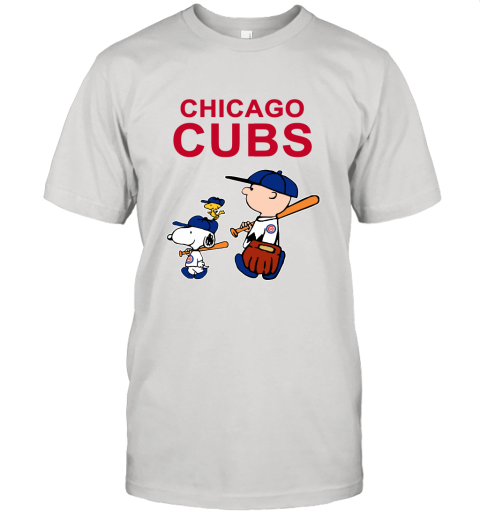 Chicago Cubs Let's Play Baseball Together Snoopy MLB Unisex Jersey Tee