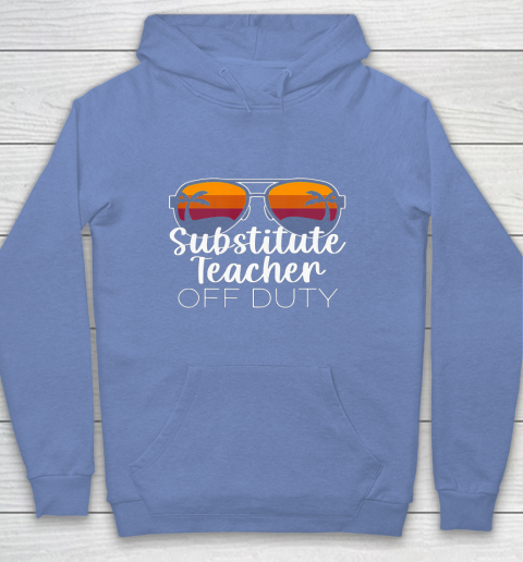 Substitute Teacher of the Deaf Off Duty Sunglasses Sunset Youth Hoodie 8