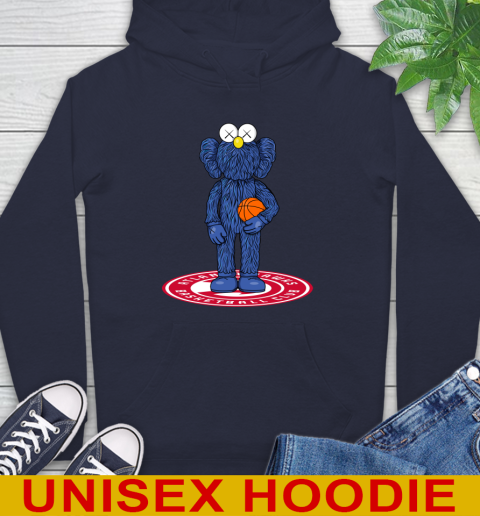 NBA Basketball Atlanta Hawks Kaws Bff Blue Figure Shirt Hoodie - Image 5