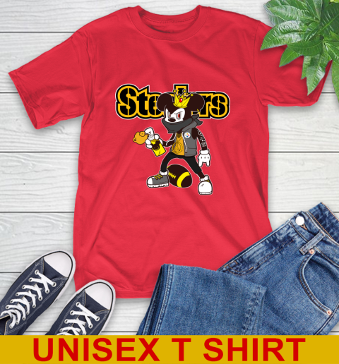 Pittsburgh Steelers NFL Football Mickey Peace Sign Sports T-Shirt 10