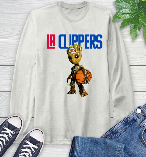 LA Clippers NBA Basketball Groot Marvel Guardians Of The Galaxy Long Sleeve T-Shirt 12