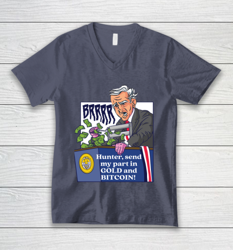 Download Bitcoin Joe Biden Printing Money Economy Anti Biden Anti Biden Retro Vintage Cartoon V Neck T Shirt Tee For Sports