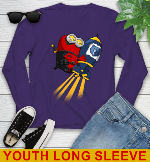 NBA Basketball Memphis Grizzlies Deadpool Minion Marvel Shirt Youth Long Sleeve 4