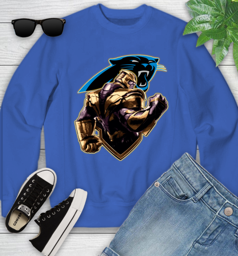 NFL Thanos Avengers Endgame Football Sports Carolina Panthers Youth Sweatshirt 8