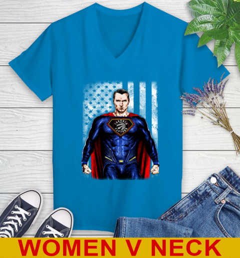 NBA Basketball Toronto Raptors Superman DC Shirt Women's V-Neck T-Shirt 7