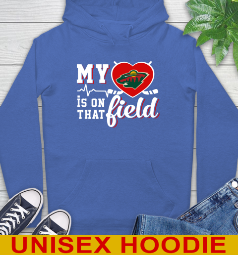 NHL My Heart Is On That Field Hockey Sports Minnesota Wild Hoodie 9