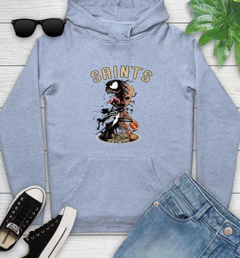 NFL New Orleans Saints Football Venom Groot Guardians Of The Galaxy Youth Hoodie 10