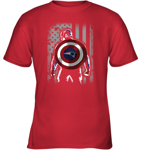NFL New England Patriots Captain America Marvel Flag Football Sports tK06pVYJPZZ youth t shirt 26 95 151514 front red