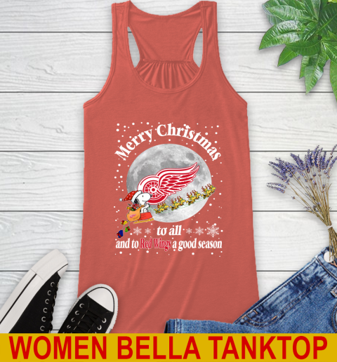 Detroit Red Wings Merry Christmas To All And To Red Wings A Good Season NHL Hockey Sports Racerback Tank 3