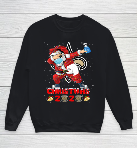 New Orleans Saints Funny Santa Claus Dabbing Christmas 2020 NFL Youth Sweatshirt