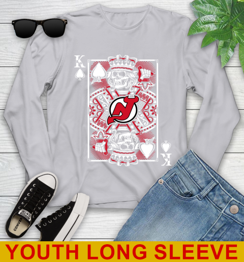 New Jersey Devils NHL Hockey The King Of Spades Death Cards Shirt Youth Long Sleeve 5