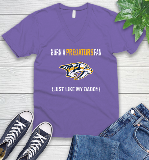 NHL Nashville Predators Hockey Loyal Fan Just Like My Daddy Shirt V-Neck T-Shirt 8