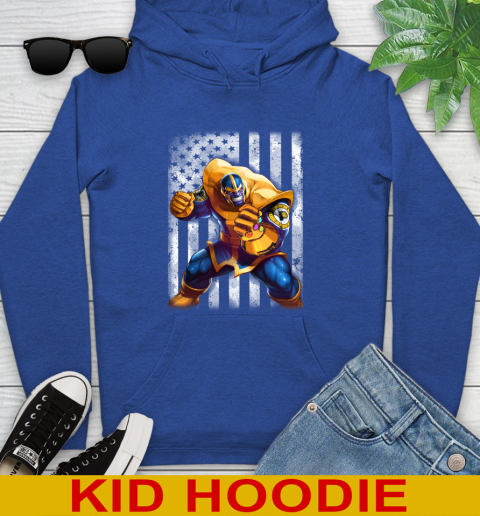 NBA Basketball Indiana Pacers Thanos Marvel American Flag Shirt Youth Hoodie 10