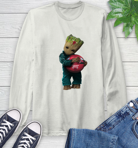 NBA Groot Guardians Of The Galaxy Basketball Sports Chicago Bulls Long Sleeve T-Shirt 12