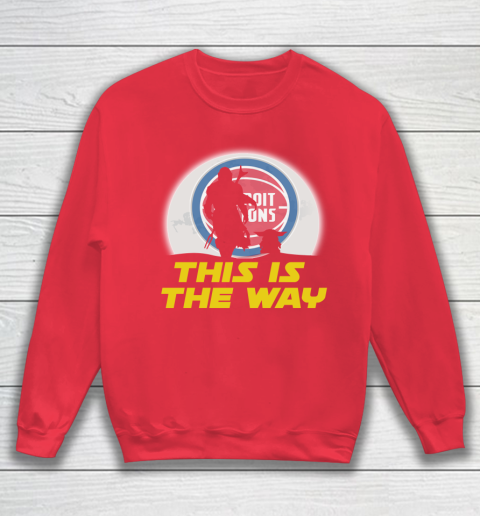 Detroit Pistons NBA Basketball Star Wars Yoda And Mandalorian This Is The Way Sweatshirt 7