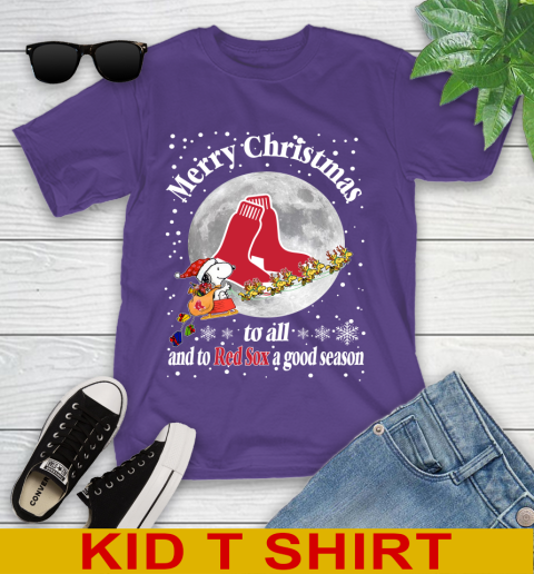 Boston Red Sox Merry Christmas To All And To Red Sox A Good Season MLB Baseball Sports Youth T-Shirt 3