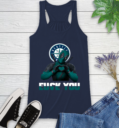 MLB Seattle Mariners Deadpool Love You Fuck You Baseball Sports Racerback Tank 9
