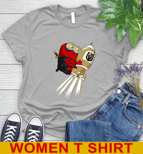 NHL Hockey Vegas Golden Knights Deadpool Minion Marvel Shirt Women's T-Shirt 5