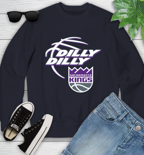 NBA Sacramento Kings Dilly Dilly Basketball Sports Youth Sweatshirt 3