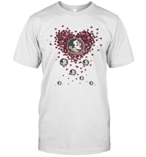 Love Florida State Seminoles Logo Hearts T-Shirt