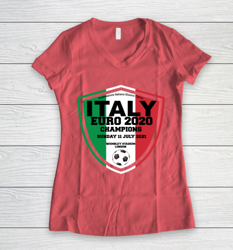 Italy Football Italian Football Forza Italia Champions Euro 2020 Women's V-Neck T-Shirt 4