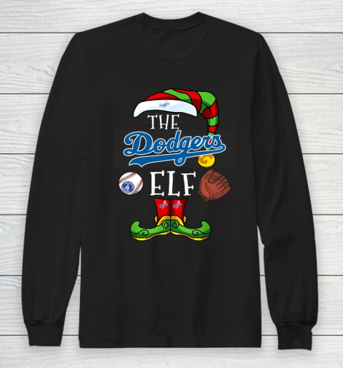 Los Angeles Dodgers Christmas ELF Funny MLB Long Sleeve T-Shirt