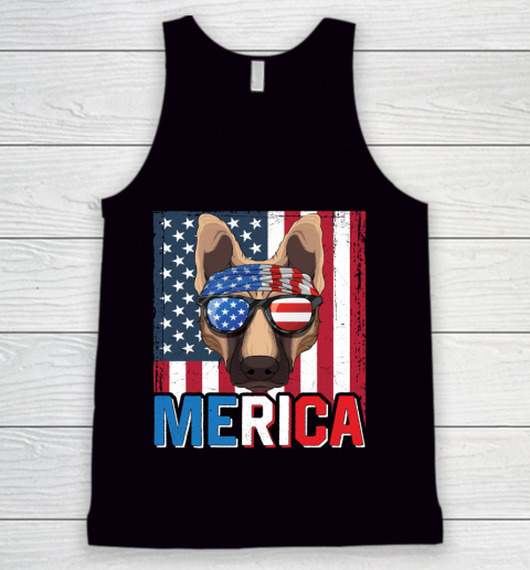 Independence Day German Shepherd Merica Flag 4th of July Dog American Puppy Tank Top