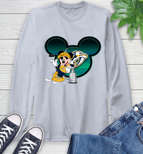 NHL Nashville Predators Stanley Cup Mickey Mouse Disney Hockey T Shirt Long Sleeve T-Shirt 6