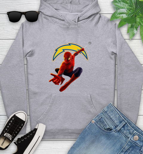 NFL Spider Man Avengers Endgame Football Los Angeles Chargers Youth Hoodie 6